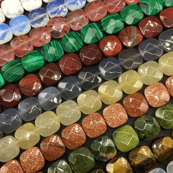 12 мм и 16 бр. Естествени Полускъпоценни камъни Свободни Мъниста на Конец Квадратно сечение 18 Цвята По ваш избор Колие направи си САМ Аксесоари 3