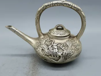 В древните времена античен бронз чайник украса дракон чайник кунг-фу чайник резба бронзова кана декорация на бутикови бижута