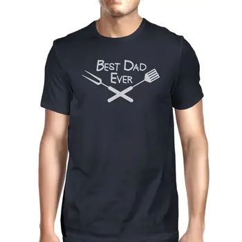 Най-добрата тениска за барбекю за татко, Уникални Подаръци за Деня на Бащите, Мъжка Лятна Памучен Тениска с Кръгло деколте и Къс Ръкав, Новата S-3XL