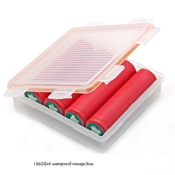 Пластмасова прозрачна кутия за съхранение на отделението за батерията, водоустойчив сигурен титуляр за носене IP66, настанява 4x18650 или 8xCR123A батерии 0